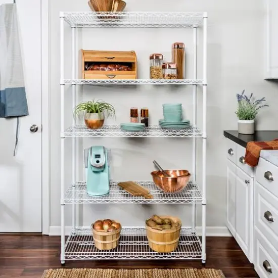 Honey Can Do White 5-Tier Heavy-Duty Adjustable Shelving Unit {3}