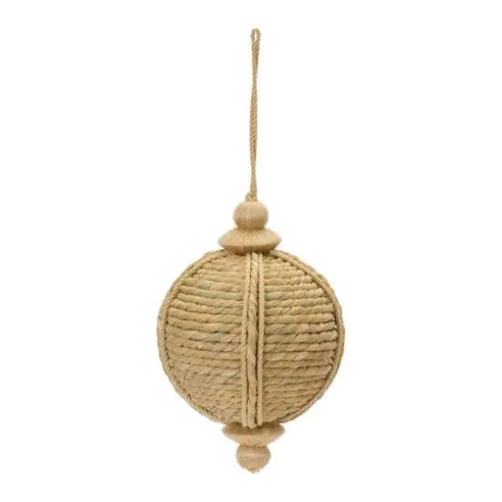 4ct. 6.5" Natural Jute Onion Ornament {3}
