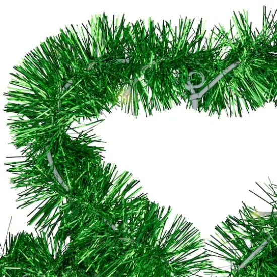 25" Green LED Lighted Tinsel Shamrock St. Patrick's Day Window Silhouette {5}