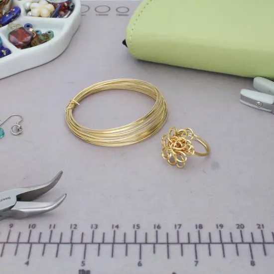 The Beadsmith&reg; Wire Elements&trade; 21 Gauge Tarnish Resistant Half Round Soft Temper Wire, 4yd. Gold {8}