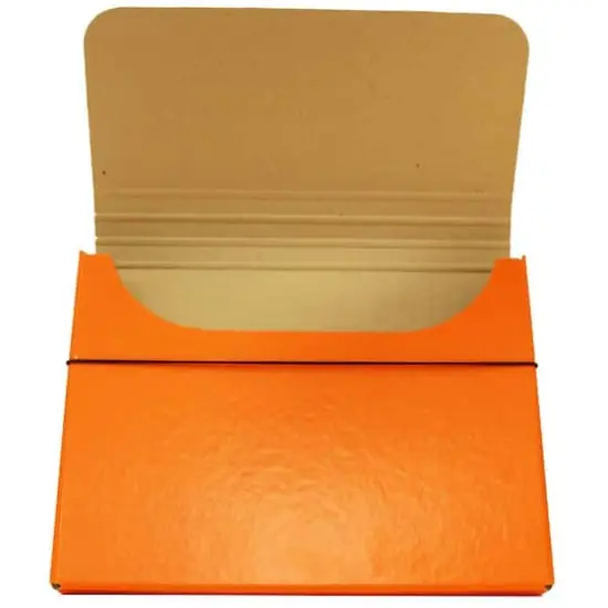 JAM Paper Strong Thick Portfolio Carrying Case with Elastic Band Closure Orange {5}