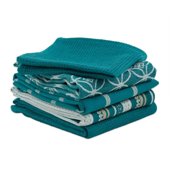 DII&reg; Dish Towel & Dishcloth Set Teal {5}