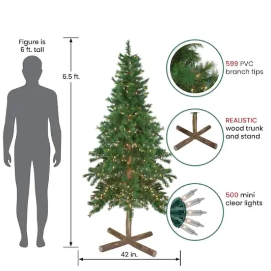 6.5ft. Pre-Lit Royal Alpine Artificial Christmas Tree, Clear Lights {3}