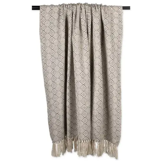 DII&reg; Gray Diamond Stitch Throw {6}