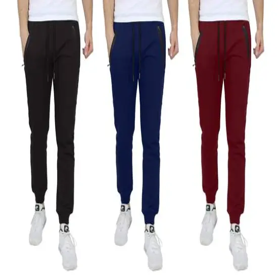 Galaxy by Harvic Men's Slim Fit Fleece Jogger Sweatpants 3 Pack Black/Navy/Burgundy {1}