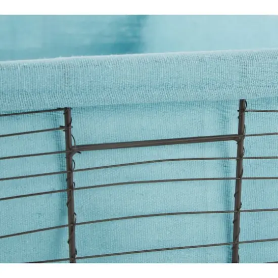 DII&reg; Medium Vintage Gray Wire Basket with Aqua Liner, 2ct. {5}