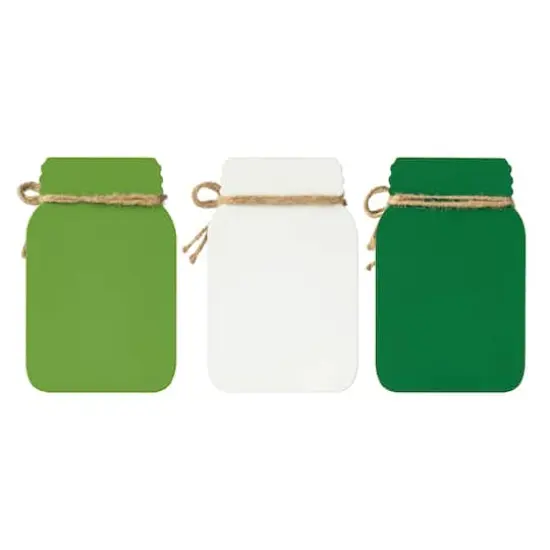 Glitzhome® 7" Set of 3 St. Patrick's Wooden Mason Jar Table decor {8}