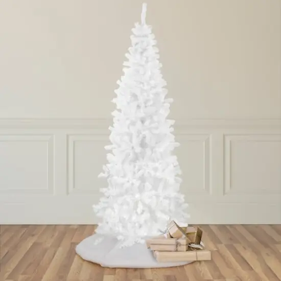 6.5ft. Unlit White Georgian Pine Slim Artificial Christmas Tree {3}