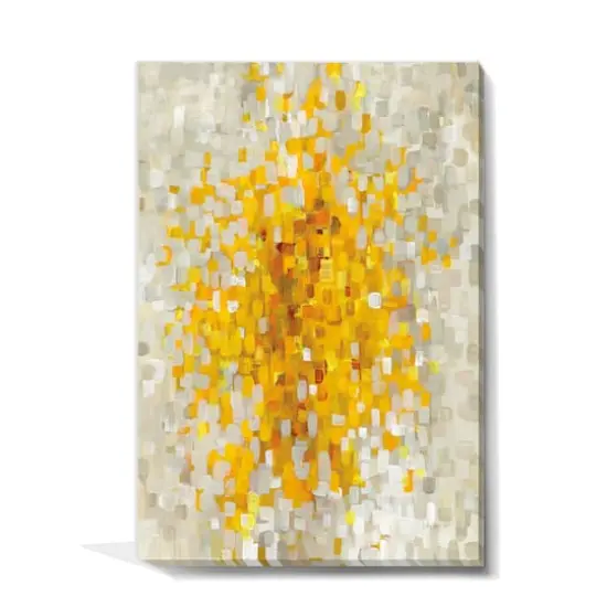 Designart - Glam Yellow Explosion Blocks - Modern & Transitional Gallery-wrapped Canvas {1}