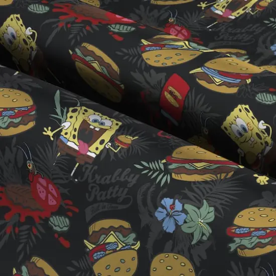 Nickelodeon SpongeBob & Plankton Patties Cotton Fabric {4}