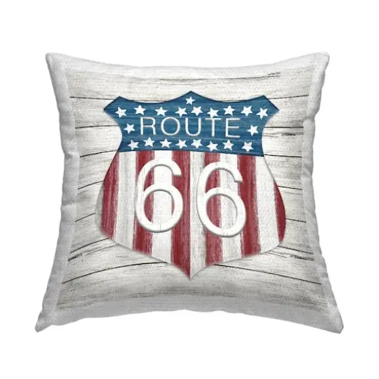 Stupell Industries Rustic Route 66 Outdoor Printed Pillow {1}