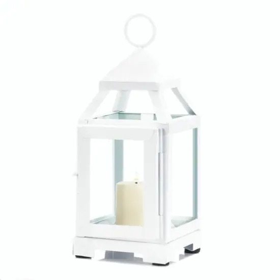 8.75" White Mini Contemporary Lantern {5}