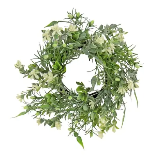 14" Spring Mixed Blossoms Table Wreath {1}
