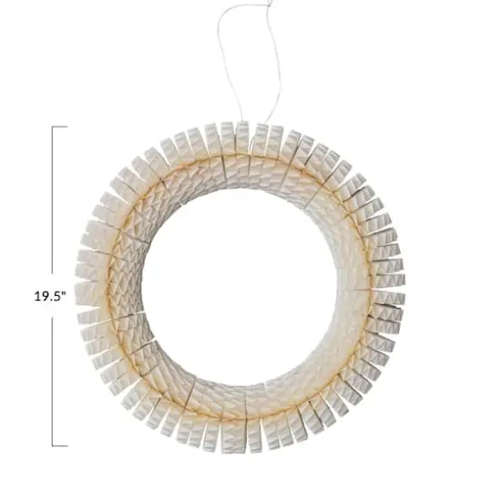 Hello Honey&reg; 19.5" Cream Color Round Handmade Recycled Paper Honeycomb Wreath {4}
