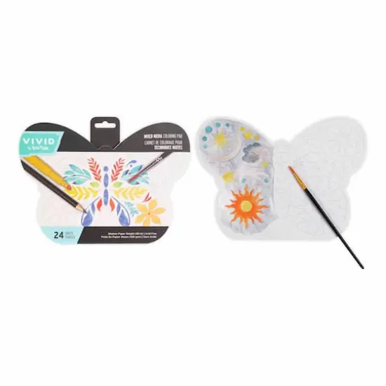 VIVID by Brea Reese&reg; Butterfly Mixed Media Coloring Pad {3}
