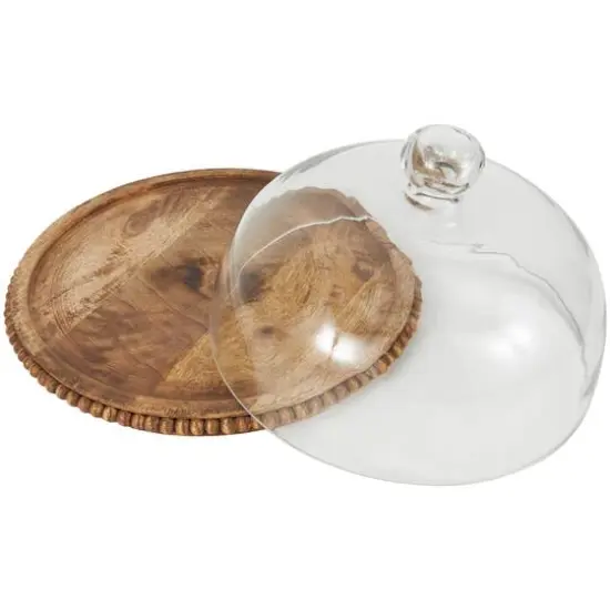 11" Brown Wood Cake Stand {3}