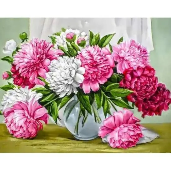 Wizardi Vibrant Peonies Diamond Painting Kit {3}