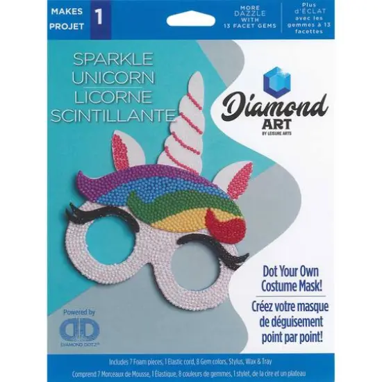 Diamond Art Unicorn Costume Foam Mask Kit {1}