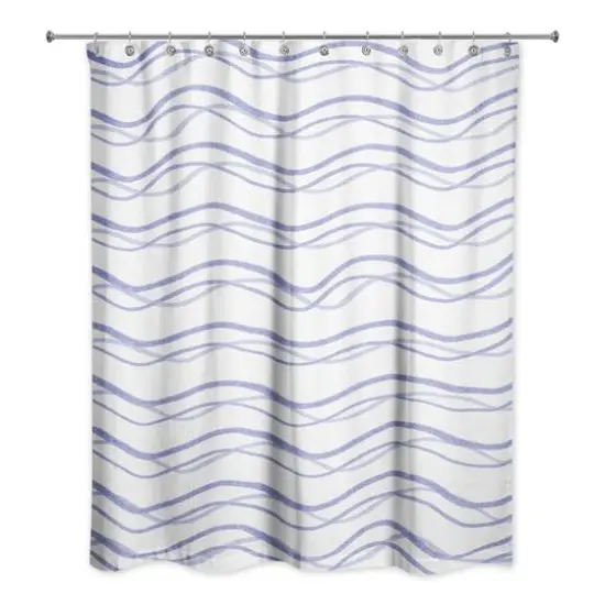 Delicate Squiggles Shower Curtain Navy {1}