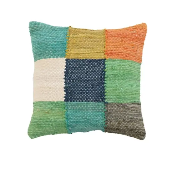 Multicolor Handwoven Cotton Dhurrie Pillow Cover {1}