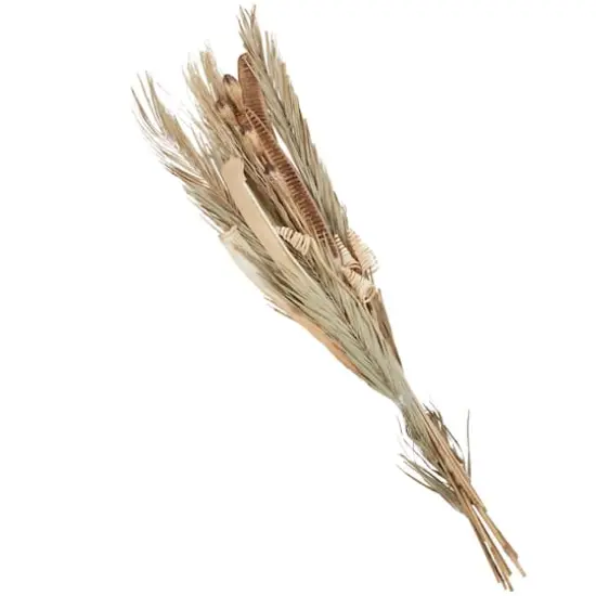 62" Beige Dried Plant Assorted Bouquet Palm Leaf Natural Foliage with Branch Accents {3}