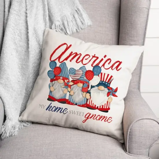 America My Home Sweet Gnome Accent Pillow {3}