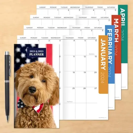 2024-2025 USA Doodle Dog Monthly Pocket Planner {5}