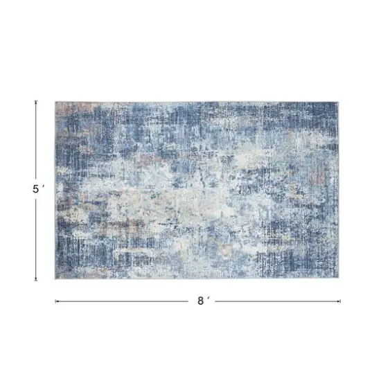 Glitzhome&reg; Abstract Area Rug Blue/Ivory {9}