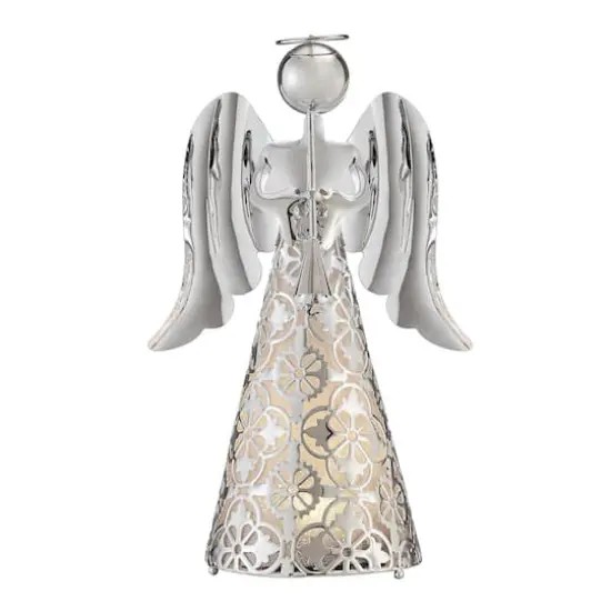 9" Silver LED Tabletop Angel {1}