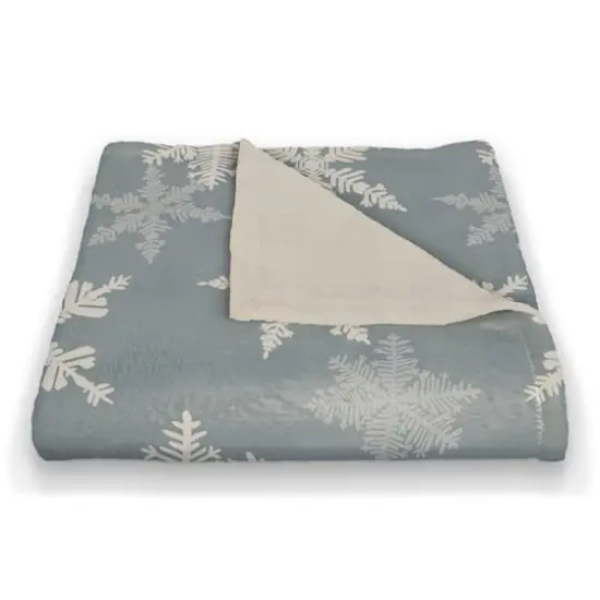 Blue Snowflake Pattern 50" x 60" Coral Fleece Blanket {3}