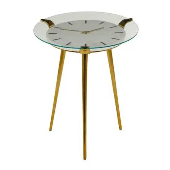 White Aluminum Glam Accent Table, 19" x 20" x 23" {1}