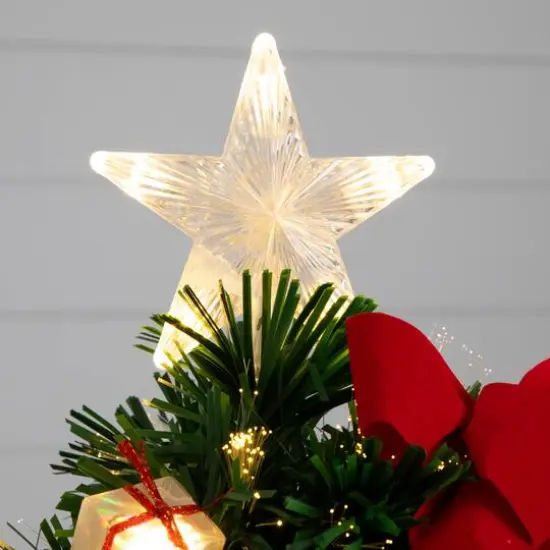 2ft. Fiber Optic Classic Star-Topped Artificial Christmas Tree in Decorative Planter {5}