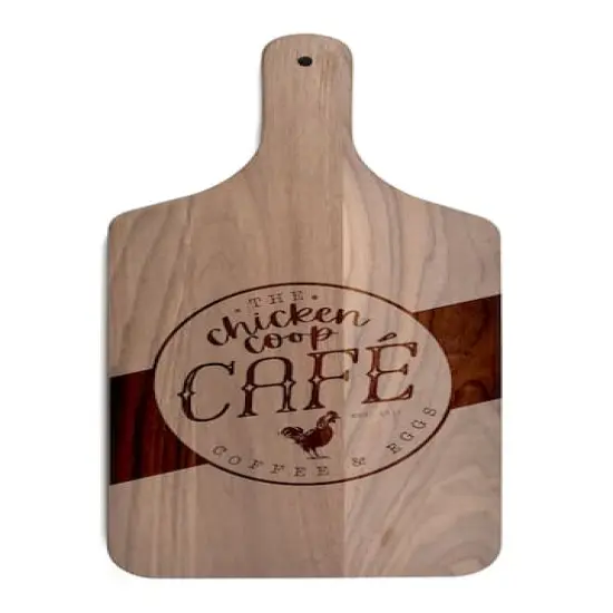Chicken Coop Caf&eacute; Walnut Paddle Cutting Board {1}