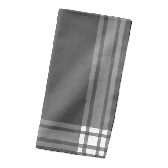 Gray and White Simple Stripes 10" x 10" Cotton Twill Napkin {3}