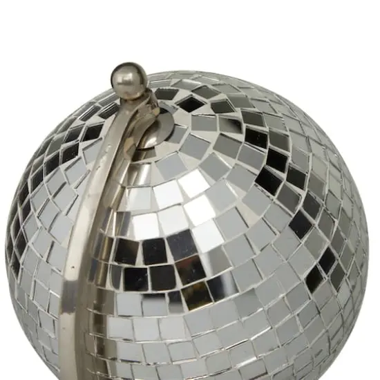 Silver Stainless Steel Glam Globe, 8" x 7" x 10" {5}