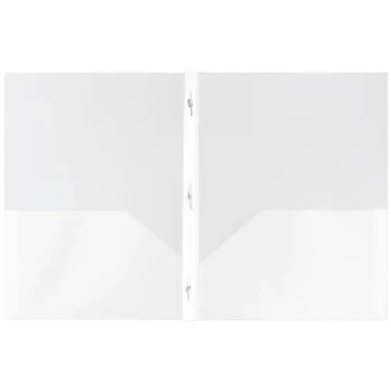 JAM Paper 9.5" x 11" Plastic 2 Pocket School POP Folders with Clasps, 6ct. Clear {4}