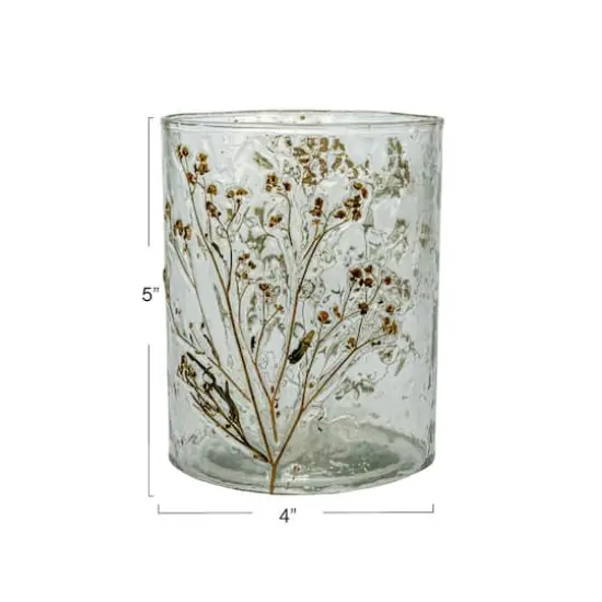 Hello Honey® Clear Reclaimed Glass Votive Holder with Natural Botanicals {4}
