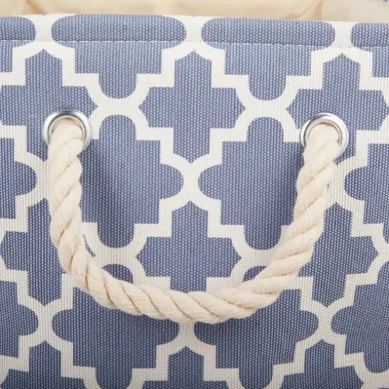 DII&reg; Medium Rectangle Polyester Lattice Bin Stonewash Blue {7}