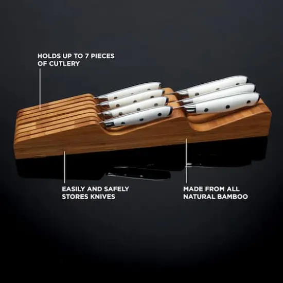 Sabatier 7-Slot Bamboo In-Drawer Knife Organizer {4}