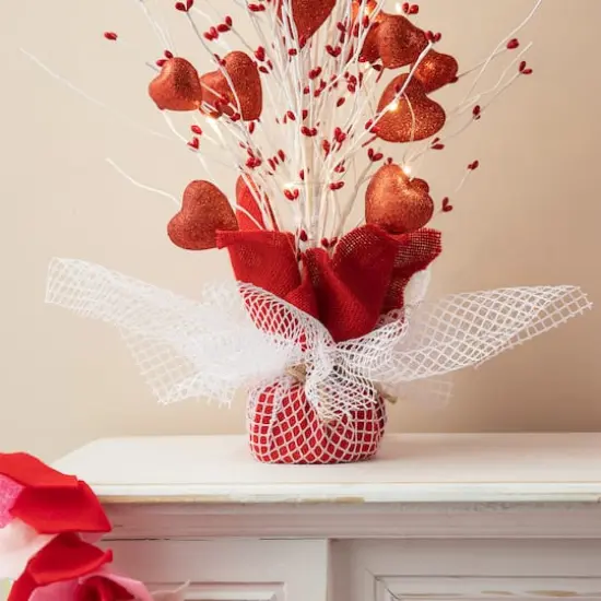 Glitzhome&reg; 21" Lighted Valentine's Heart Table Tree {8}