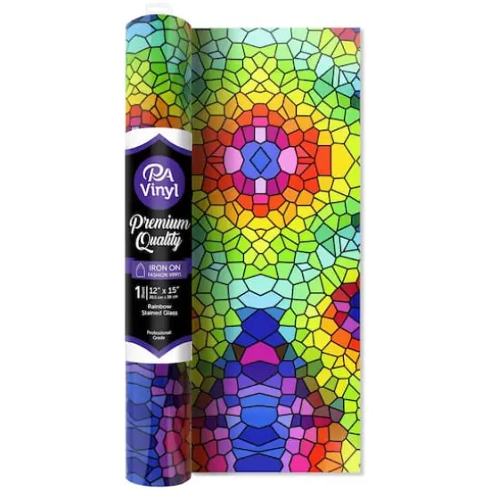 PA Vinyl Rainbow Stain Glass Print Iron On Vinyl {1}