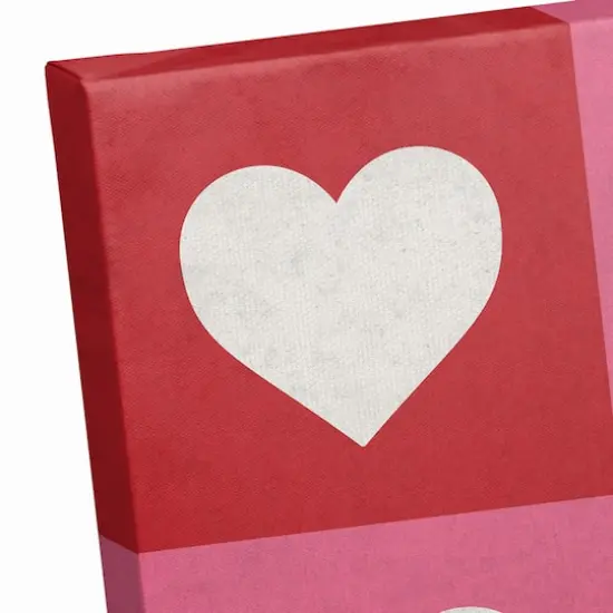 Heart Checker Pattern Canvas Wall Art {4}