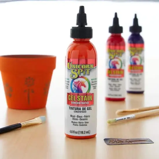 Unicorn SPiT® Gel Stain & Glaze, 4oz. Phoenix Fire Orange {4}