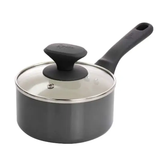 Spice by Tia Mowry Savory Saffron Gray 16 Piece Ceramic Nonstick Cookware Set {8}