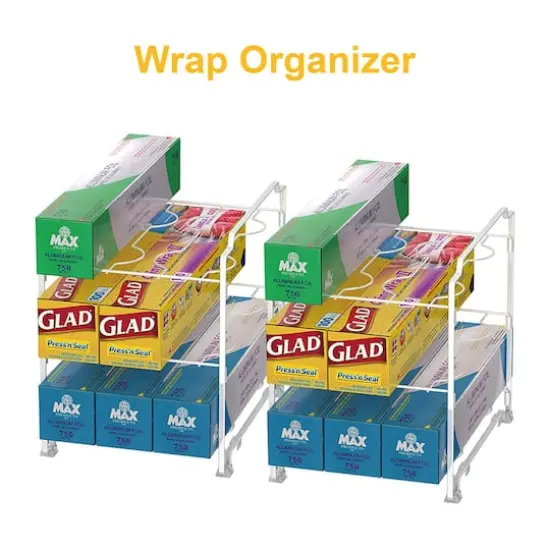 NEX&trade; Kitchen Wrap Organizer Rack, 2ct. White {6}