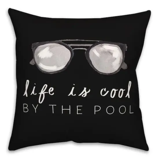 Life by the Pool Indoor/Outdoor Throw Pillow Black {1}
