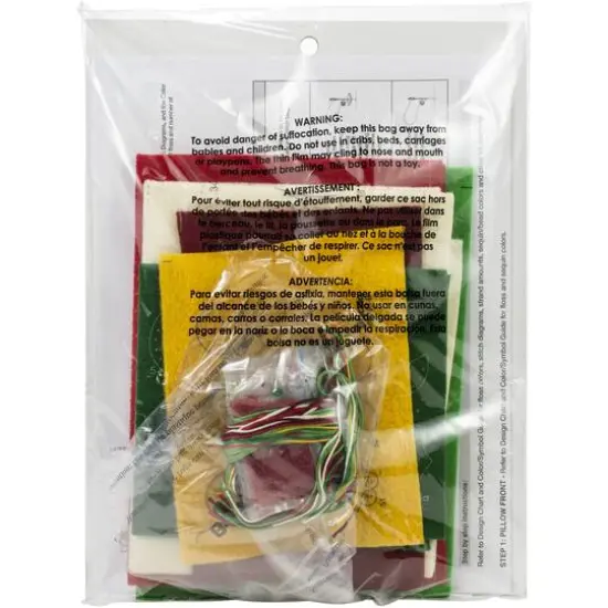 Bucilla® Elegant Poinsettia 10" Square Felt Pillow Applique Kit {4}