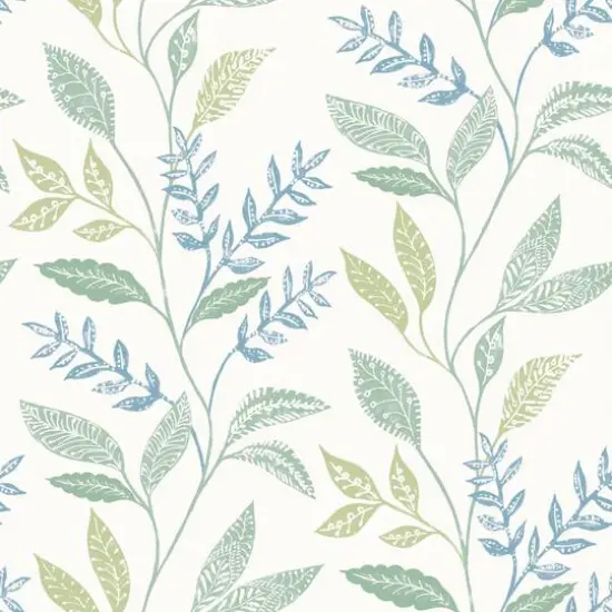 RoomMates Cottage Vine Peel & Stick Wallpaper White and Blue {2}