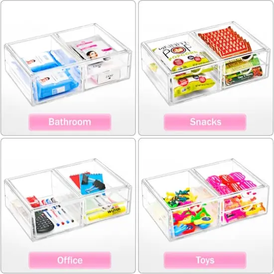 Sorbus 3-Drawer Extra Large Acrylic Cosmetic Organizer {4}