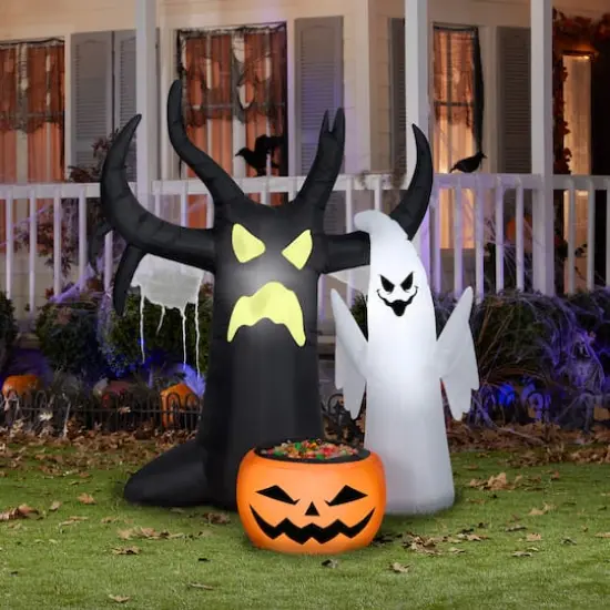 5ft. Airblown&reg; Inflatable Ghost & Tree with Candy Bowl {4}